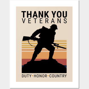 Thank you Veterans Duty Honor Country Posters and Art